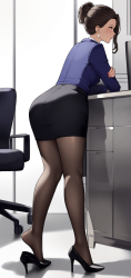 elegant, graceful, woman, milf, office lady, dress, pantyhose, high heels, extre s-3715165263.png